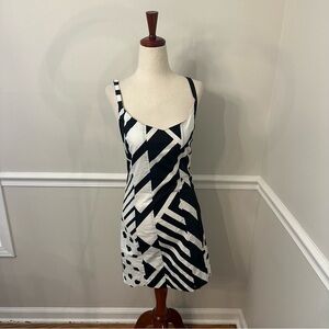S/W/F Black and white geometric mini dress- Size small